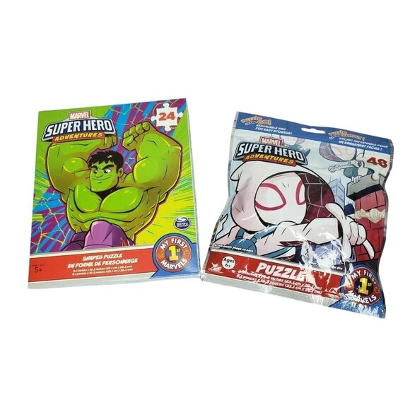 2 Marvel Super Hero Adventures 48-Piece On-the-Go Puzzles – Fun Kids Activities - Picture 1 of 6